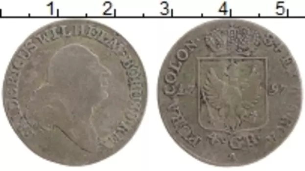 Монета 4 гроша Пруссии 1797 года Серебро Фридрих Вильгельм