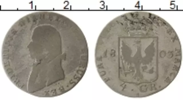 Монета 4 гроша Пруссии 1803 года Серебро Фридрих Вильгельм III