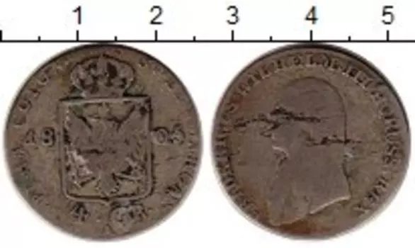 Монета 4 гроша Пруссии 1805 года Серебро Фридрих Вильгельм III