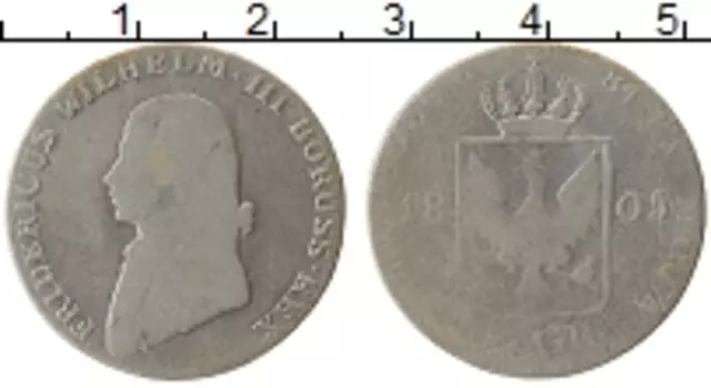 Монета 4 гроша Пруссии 1805 года Серебро Фридрих Вильгельм III