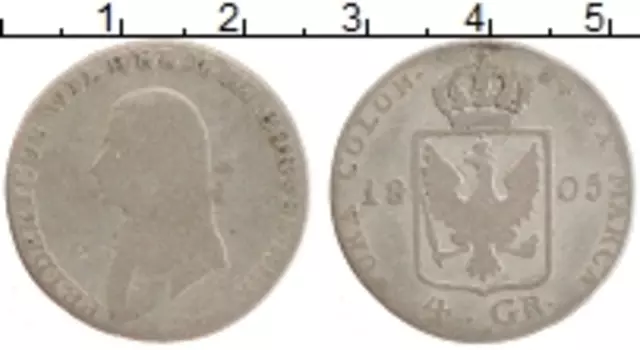 Монета 4 гроша Пруссии 1805 года Серебро Фридрих Вильгельм III А