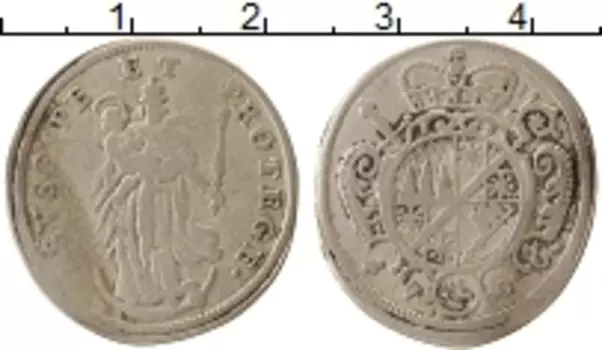 Монета 4 крейцера Вюрцбурга 1706 года Серебро Иоганн Филипп II