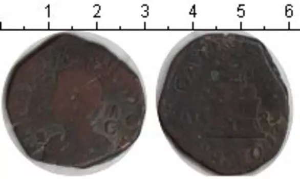 Монета 4 мараведи Испании 1629 года Медь