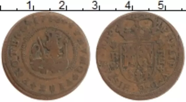 Монета 4 мараведи Испании 1718 года Медь Филипп V