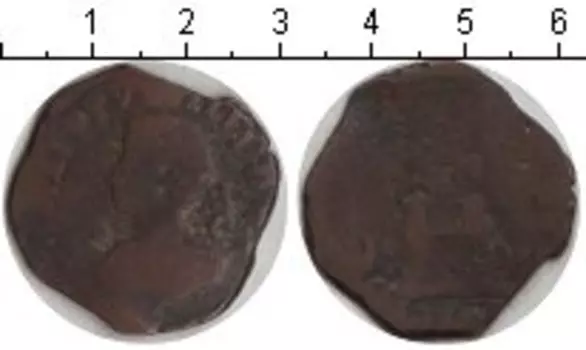 Монета 4 мараведи Испании Медь 17 век