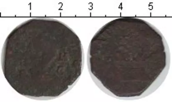Монета 4 мараведи Испании Медь 17 век