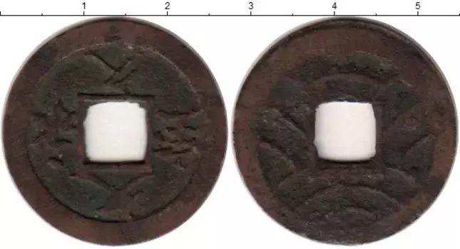 Монета 4 мон Японии Медь XIX в