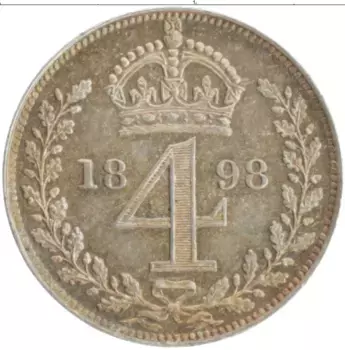 Монета 4 пенса Англии 1898 года Серебро Виктория