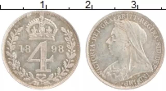 Монета 4 пенса Англии 1898 года Серебро Виктория