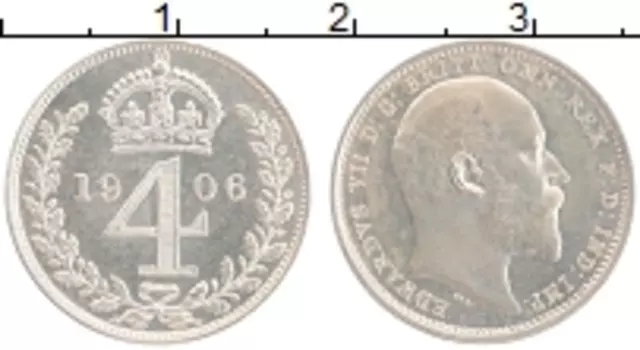 Монета 4 пенса Англии 1906 года Серебро Эдуард VII