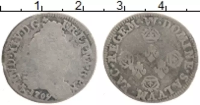 Монета 4 соля Франции 1705 года Серебро Людовик XIV