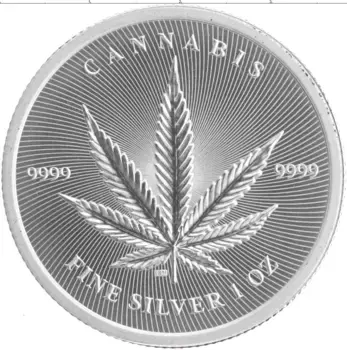 Монета 5000 франков Чада 2024 года Серебро Конопля (Cannabis)