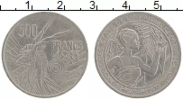 Монета 500 франков Центральной Африки 1976 года Медно-никель