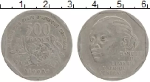 Монета 500 франков Центральной Африки 1998 года Медно-никель Девушка