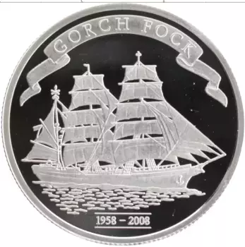 Монета 500 франков Того 2008 года Серебро `Парусное судно ``Горх Фок``