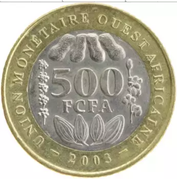 Монета 500 франков Западной Африки 2003 года Биметалл