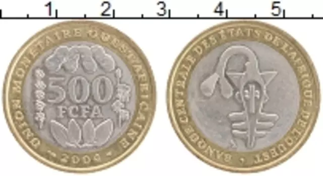 Монета 500 франков Западной Африки 2004 года Биметалл