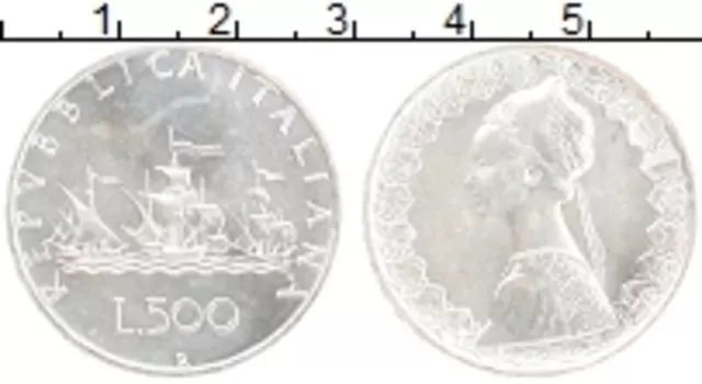 Монета 500 лир Италии 1986 года Серебро