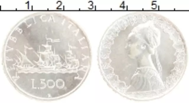 Монета 500 лир Италии 1991 года Серебро