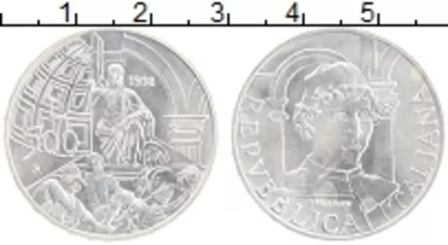 Монета 500 лир Италии 1992 года Серебро Святые