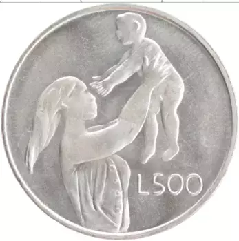 Монета 500 лир Сан-Марино 1972 года Серебро