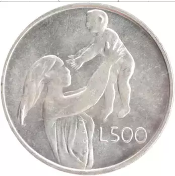 Монета 500 лир Сан-Марино 1972 года Серебро
