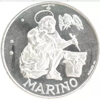 Монета 500 лир Сан-Марино 1975 года Серебро Святой Марин