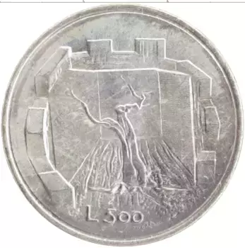 Монета 500 лир Сан-Марино 1976 года Серебро