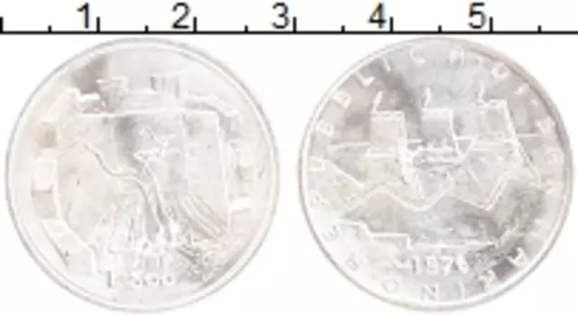 Монета 500 лир Сан-Марино 1976 года Серебро