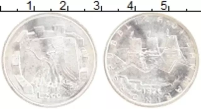 Монета 500 лир Сан-Марино 1976 года Серебро