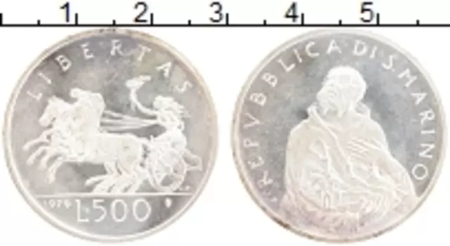 Монета 500 лир Сан-Марино 1979 года Серебро 900 лет Болонского университета