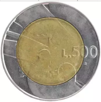 Монета 500 лир Сан-Марино 1990 года Биметалл