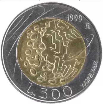 Монета 500 лир Сан-Марино 1999 года Биметалл