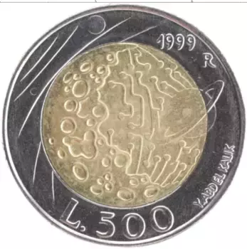 Монета 500 лир Сан-Марино 1999 года Биметалл Вселенная