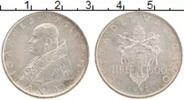Монета 500 лир Ватикана 1960 года Серебро Иоанн XXIII