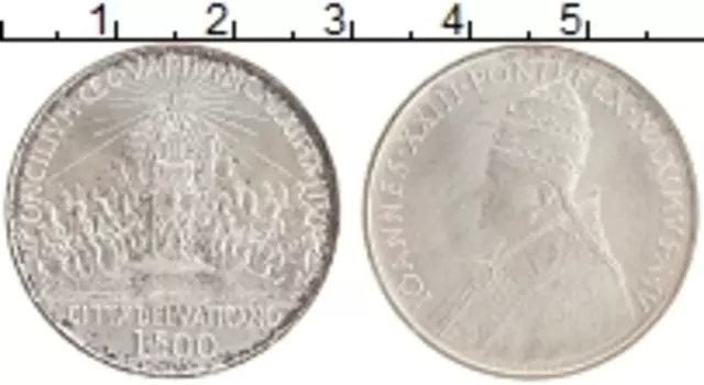 Монета 500 лир Ватикана 1962 года Серебро Иоанн XXIII