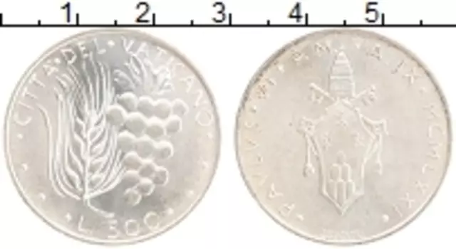 Монета 500 лир Ватикана 1971 года Серебро Павел VI