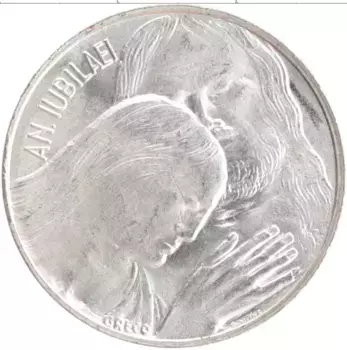 Монета 500 лир Ватикана 1975 года Серебро Павел VI
