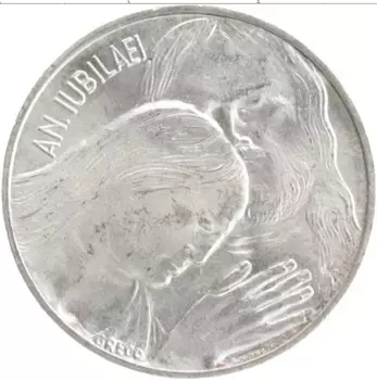 Монета 500 лир Ватикана 1975 года Серебро Иоанн Павел II