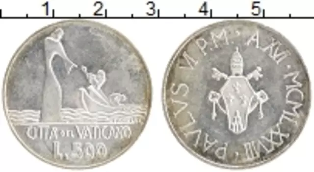 Монета 500 лир Ватикана 1978 года Серебро Павел VI