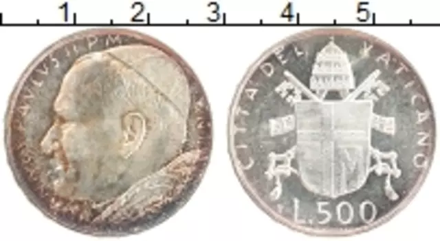 Монета 500 лир Ватикана 1980 года Серебро Иоанн Павел II