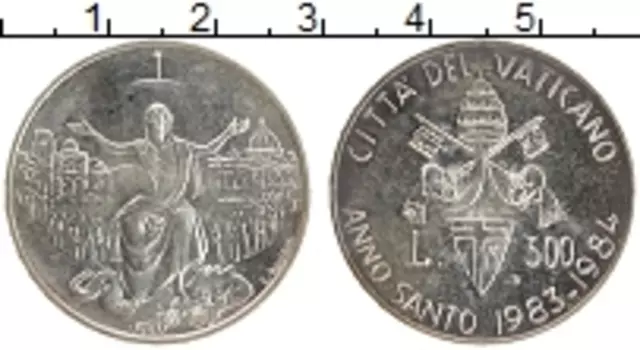 Монета 500 лир Ватикана 1983 года Серебро Иоанн Павел II