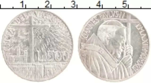 Монета 500 лир Ватикана 1991 года Серебро Социальная доктрина