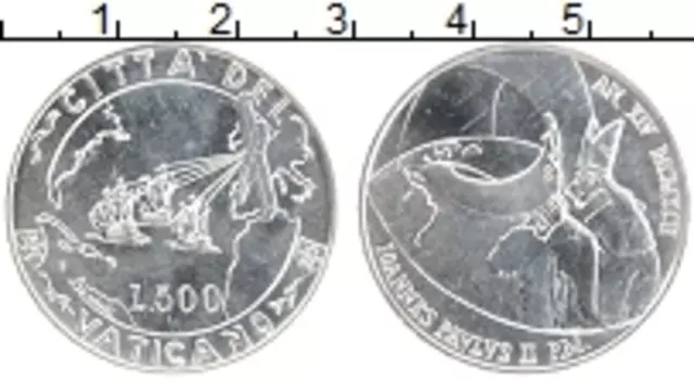 Монета 500 лир Ватикана 1992 года Серебро Иоанн Павел II