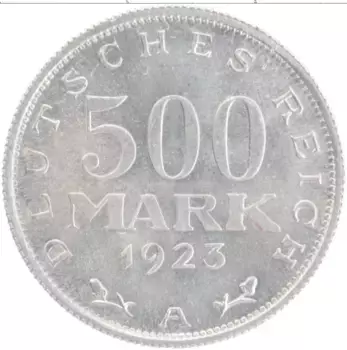 Монета 500 марок Веймарской республики 1923 года Алюминий A