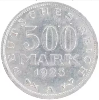Монета 500 марок Веймарской республики 1923 года Алюминий A