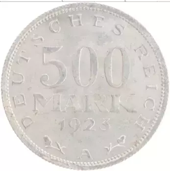 Монета 500 марок Веймарской республики 1923 года Алюминий A