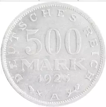 Монета 500 марок Веймарской республики 1923 года Алюминий A