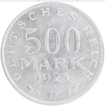 Монета 500 марок Веймарской республики 1923 года Алюминий D