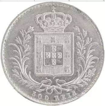 Монета 500 рейс Португалии 1888 года Серебро Людовик I